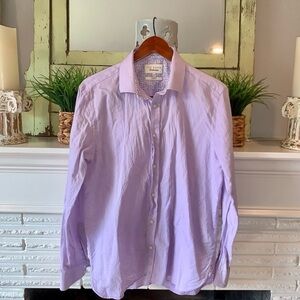 Ted Baker Endurance Slim Fit Purple Printed Men’s Button Down Shirt Size 16.5